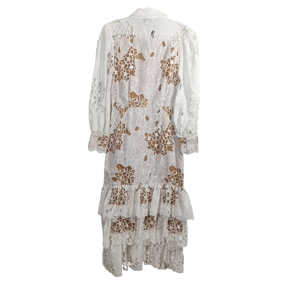 NWT Elliatt Kew White Lace Embroidered Button Down Long Sleeve Dress Size M - Picture 10 of 10